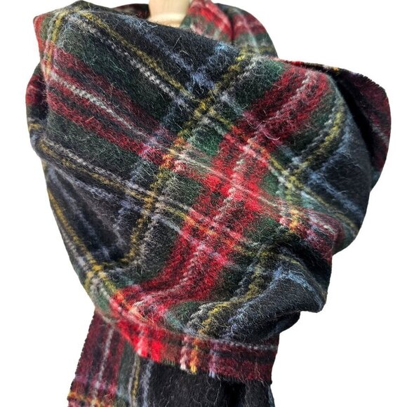 Prince of Scots Highland Tartan Tweed Scarf Wrap Fringed 100% Wool 61 x 12 Inch - Picture 3 of 9